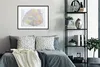 MuchoWow® Gerahmtes Poster Paris - Karte - Lila 80x60 cm - Produktbild-Vorschau 2