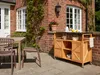 BELIANI Outdoor Kücheninsel Hellbraun Tannenholz Edelstahl Produktbild-Vorschau 4
