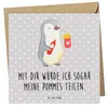 Mr. & Mrs. Panda doppelkarte Pinguin Pommes - Grau Pastell Produktbild-Vorschau 1