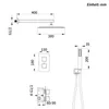 Technical drawing with dimensions of a shower system. Produktbild-Vorschau