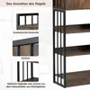 Libreria Sweiko, libreria a 6 ripiani con ante e cassetti Anteprima dell’immagine prodotto 13