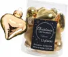 Cuori di Natale in vetro dorati elegante set di 12 pezzi Anteprima dell’immagine prodotto 1