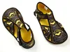 Jungen Hausschuhe BAREFOOT EF 386 BLACK Signal Schwarz Gelb Produktbild-Vorschau 2