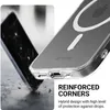 A close-up of a clear phone case, showing reinforced corners and a magnetic ring for MagSafe charging. Náhled obrázku produktu