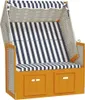 vidaXL Strandkorb mit Dach Poly Rattan & Massivholz Weiß & Produktbild-Vorschau 4