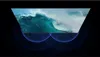 A television screen displaying a large wave, with blue sound wave graphics emanating from the bottom of the screen. Voir les images du produit