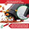 A leaf blower is shown blowing leaves and snow, with text highlighting its features. Produktbild-Vorschau