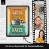 LANOLU Retro Blechschild KATZE Spruch -Wer sagt Glück- Produktbild-Vorschau 2