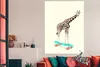 MuchoWow® Poster Giraffe - Muster - Skateboard - Rosa - Produktbild-Vorschau 3