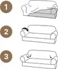 Sofabezug 3 Sitzer Stretch Samt Grau Elastische Sofahusse Produktbild-Vorschau 8