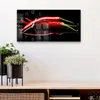 DEQORI Glasuhr 60x30 cm Zahlen 'Drei Chilischoten' Wanduhr Produktbild-Vorschau 4