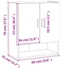 vidaXL Nástěnná skříňka Concrete Grey 60x31x70 cm Dřevěný Náhled obrázku produktu 8