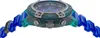 A close-up, side view of a men's watch with a blue and green translucent band and a blue dial. Podgląd zdjęcia produktu