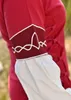 Mittelalterkleid Alvina, rot/natur mit Stickerei - Produktbild-Vorschau 5