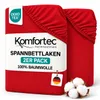 Komfortec 2er Pack Jersey Spannbettlaken 160x200 cm, 100% Produktbild-Vorschau 1