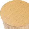 A close-up view of the top of a round wooden table. Náhľad obrázku produktu