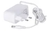 A white power adapter with a European plug and a coiled white cable with a barrel connector. Anteprima dell’immagine prodotto