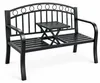 Aga Metall-Gartenbank mit ausklappbarem Tisch 127x53x84 cm Produktbild-Vorschau 1