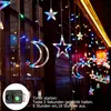 LED Stern Mond Lichtervorhang 3,5m Bunt Lichterkette 8 Produktbild-Vorschau 5