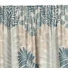 A close-up view of a fabric curtain with a leaf pattern. Produktbild-Vorschau