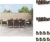 vidaXL 9-tlg. Garten-Essgruppe mit Kissen Braun Poly Rattan Produktbild-Vorschau 1