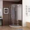 A modern bathroom with a corner shower cabin. Produktbild-Vorschau
