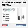 A product image showing a wall-mounted liquid soap dispenser with dimensions and feature callouts. Anteprima dell’immagine prodotto