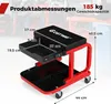 COSTWAY Werkstatthocker mit Rollen, Schublade & Ablage, Produktbild-Vorschau 3
