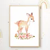 Reh Blumen Waldtier Bild DIN A4 Kinderzimmer Wandbild Deko Produktbild-Vorschau 1