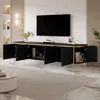 TV-meubel, 6 deuren, ribbeldesign, afgeronde hoeken, MDF, Productafbeelding-voorbeeld 3