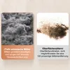 Two panels comparing deep mite removal with surface vibration. Produktbild-Vorschau