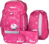 A set of pink school bags with star patterns and a unicorn patch, displayed against a white background. Náhled obrázku produktu