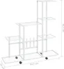 vidaXL Stojan na květiny na kolečkách 94,5x25x92,5 cm Bílý Náhled obrázku produktu 7