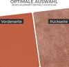 Two different textures of leather are shown side-by-side, labeled 'Vorderseite' (front side) and 'Rückseite' (back side). Produktbild-Vorschau