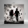 Wanduhr - Quadrat - Glasuhr - Cowboy Pferd Shady - 40x40cm Produktbild-Vorschau 3