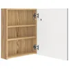 vidaXL LED-Bad-Spiegelschrank Weiß und Eichen-Optik Produktbild-Vorschau 5