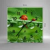 Wanduhr - Quadrat - Glasuhr - Marienkäfer Wasser Grün Produktbild-Vorschau 3