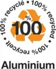 A circular graphic with recycling symbols and text indicating "100% recycled" and "Aluminium". Podgląd zdjęcia produktu
