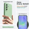 A hand holding a green phone case, with close-ups of the case's features and a phone charging wirelessly. Náhled obrázku produktu