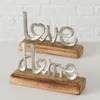 Dekoaufsteller Love Home H 11 cm Mangoholz Aluminium 2er Produktbild-Vorschau 1