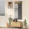 HOMCOM Garderobe Set, Garderobe mit Spiegel, Haken, Produktbild-Vorschau 6