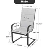 Graue Outdoor Textilene-Metall-Esszimmerstühle (2er-Pack) Produktbild-Vorschau 3