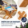 CASARIA® Table basse pliante en bois d'acacia 46x46cm Table Voir les images du produit 3