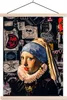 MuchoWow® Textilposter Mädchen mit Perlenohrring - Gold - Produktbild-Vorschau 1