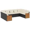 vidaXL 9-tlg. Garten-Sofagarnitur mit Kissen Schwarz Poly Produktbild-Vorschau 1