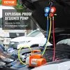 A person is working on a car engine with a vacuum pump and manifold gauge set. Náhľad obrázku produktu