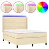 vidaXL Boxspringbett mit Matratze & LED Creme 140x200 cm Produktbild-Vorschau 1