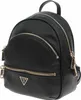 A black Guess backpack with gold zippers is shown against a white background. Náhľad obrázku produktu