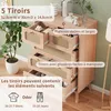 Cassettiera a 5 cassetti in legno naturale con frontali in Anteprima dell’immagine prodotto 4
