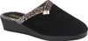 A single black slipper with leopard print trim and a gold accent. Anteprima dell’immagine prodotto
